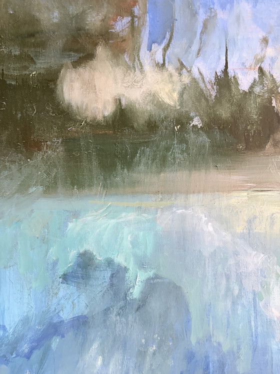 Image 1 of Groot abstract olieverfschilderij Angeline Maas