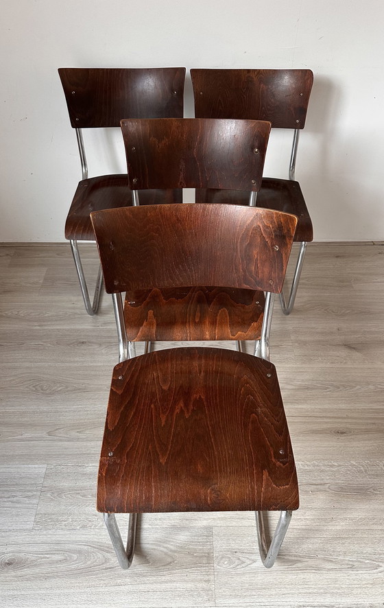 Image 1 of 4x Mart Stam Bauhaus-Stühle