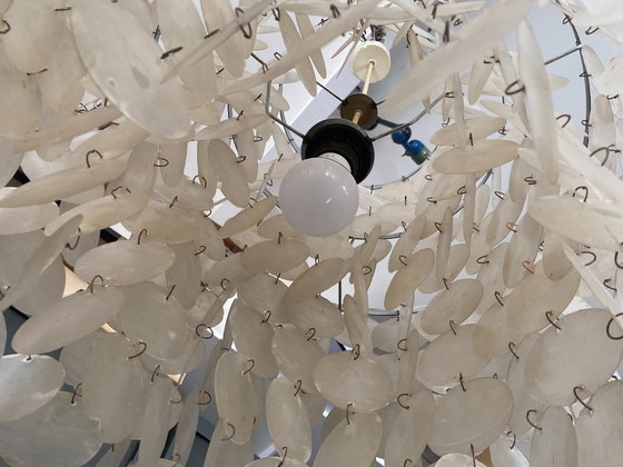 Suspension Lamp Chandelier Ceiling Light Mother-of-pearl Verner Panton vintage 1970 – Stone (photo 7 of 20)