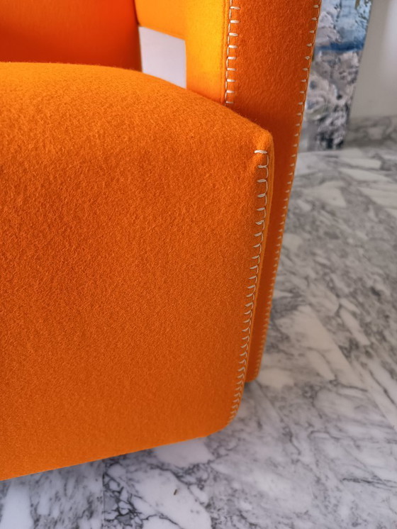 Image 1 of Fauteuil CASSINA Utrecht 637 en Laine Kvadrat Orange 13L par Gerrit Thomas Rietveld