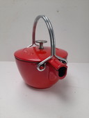 The Staub red enameled cast iron teapot