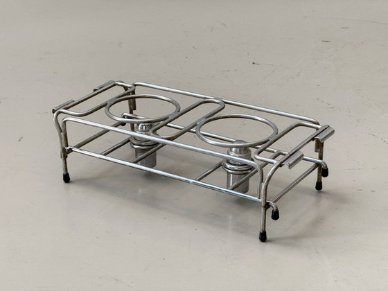 Image 1 of French Art Deco bar trolley with removable oil lamps, 1940s