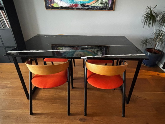 Image 1 of Marble table (160x90) with steal legs in great condition