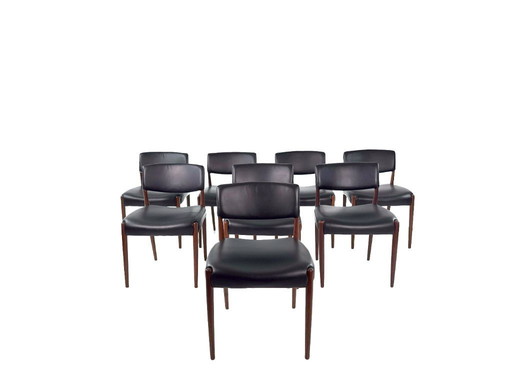 Set of 8 Danish teak chairs by Aksel Bender Madsen & Ejnar Larsen