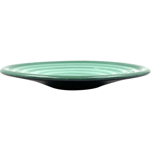 Mid century groen keramiek bord van Giuseppe Mazzotti voor Albisola, Italië 1960