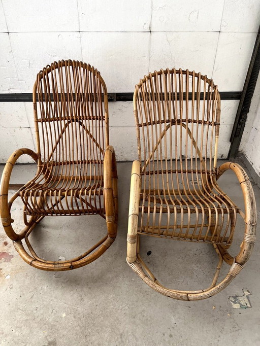 Bamboo comfortable rocking chairs
