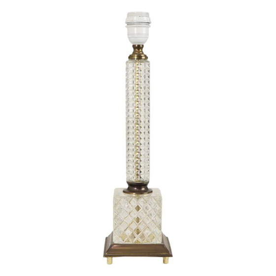 Vintage Classic Solid Glass Table Lamp 1980s – Massive (photo 3 of 13)