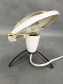 Lampe de table tchèque Zukov, style « ère spatiale », laiton et métal blanc, années 1970