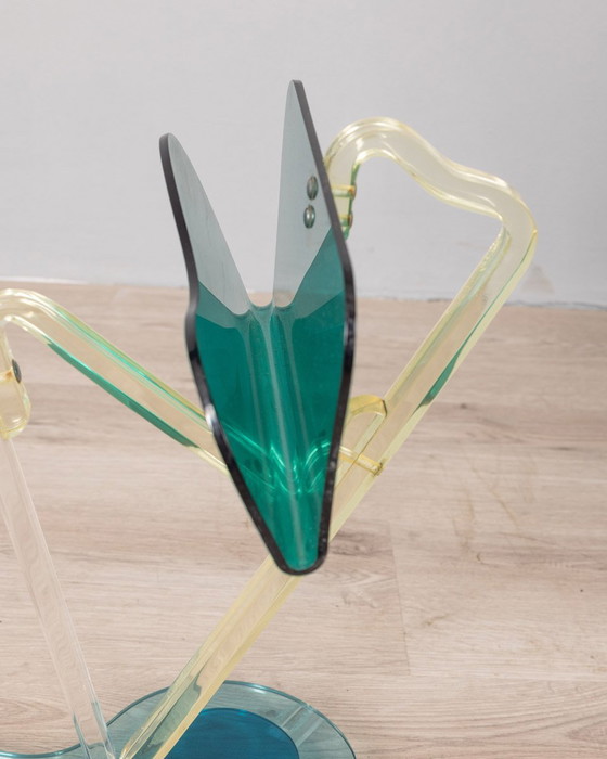 Image 1 of Floor Magazine Rack with Ashtray Vintage 80s Design Ambrosio Milano