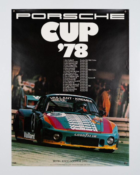 Porsche Cup '78 – Originele Vintage Porsche Poster van Werbeagentur Strenger – Vintage – 102x76 cm – Paper (photo 3 of 8)