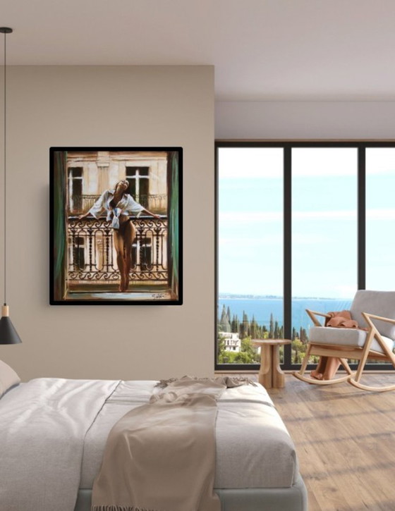Image 1 of Artwork by Ewa Switala "The Morning Balcony" - Acrylic painting