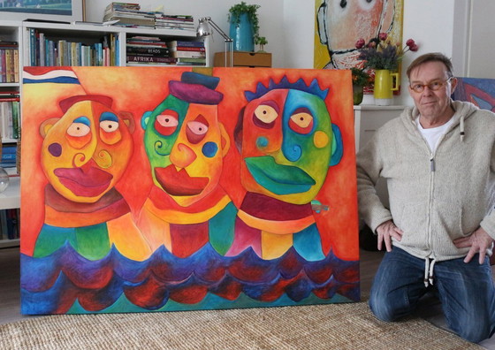 Image 1 of Paul Megens painting from 2007 'the Swiss navy'