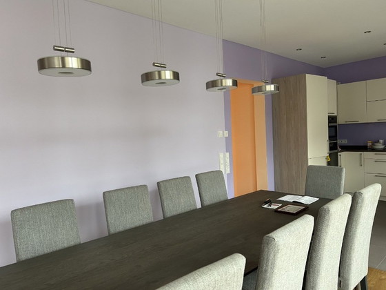 Image 1 of Mesa de comedor Surf de Christine Kröncke + 10 sillas Iris de Colico (totalmente tapizadas) *como nuevas