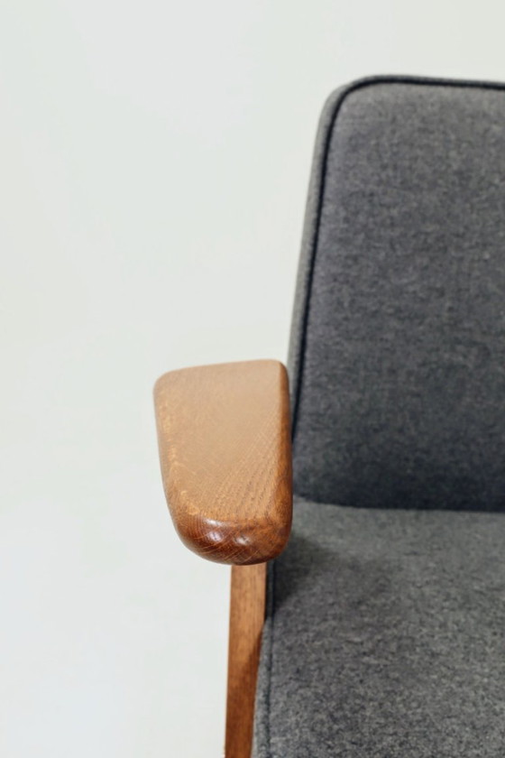 Image 1 of Poltrona di design moderno di metà secolo in lana naturale color antracite