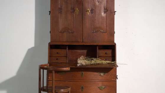 Antico scrittoio-libreria in rovere – Europa Centrale, circa 1850 – Scrivanie, Brass, Barok (photo 3 of 40)