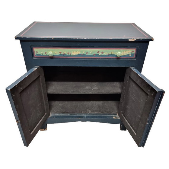 Image 1 of Mid-century green wooden cabinet