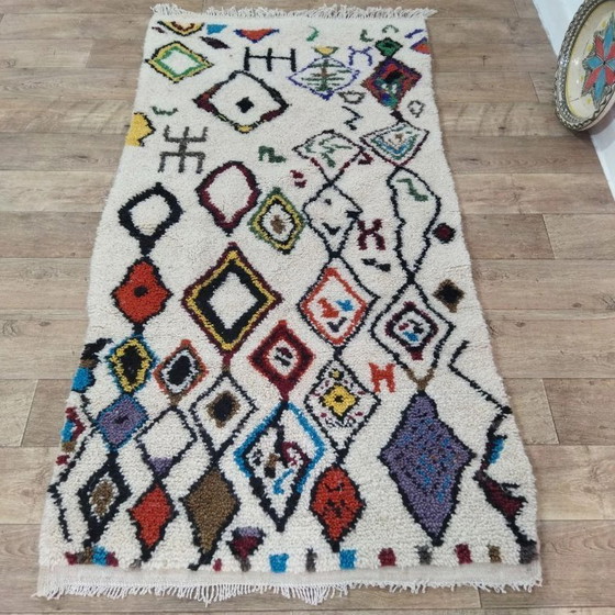 Image 1 of Multicolor Azilal Rug – Authentic Berber Patterns / Azilal Rug Multicolor( 195×100 cm)