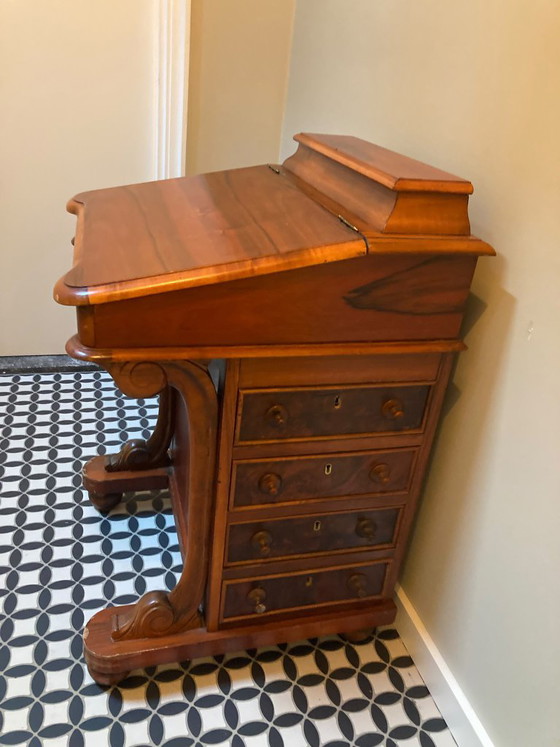Antique Davenport Desk — Victorian Style, Drop-front Desk – Wood (photo 3 of 8)