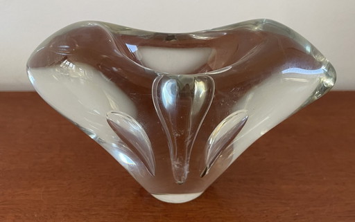 vintage Jaakko Niemi heart vase. Nuutajarvi Notsjo. Finnish glass. signed in 1961.