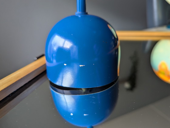 Image 1 of Lampada da scrivania vintage in metallo blu