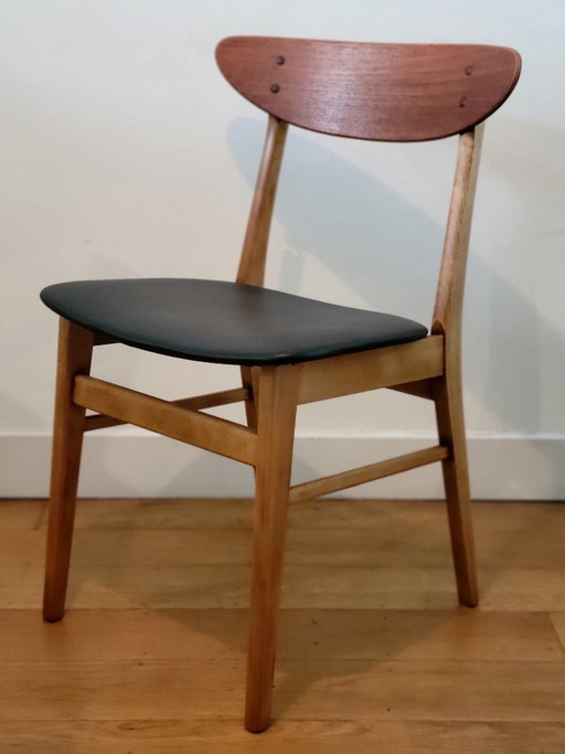 Set van 4 vintage Deense eetkamerstoelen model 210 van Farstrup