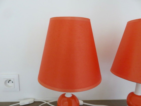 Image 1 of Paar Nachttischlampen im Design der 70er/80er Jahre aus Keramik