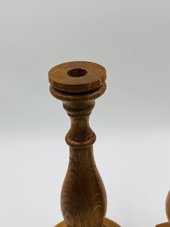 Image 1 of Duo de bougeoirs en bois 