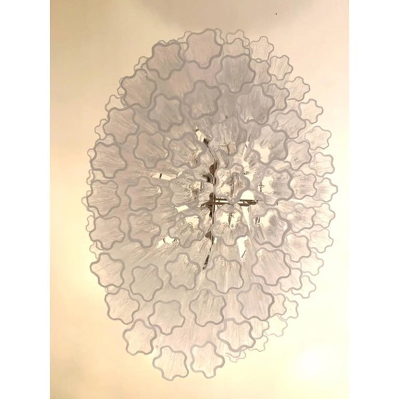 Image 1 of Lampadario moderno ovale in vetro di Murano trasparente Tronchi
