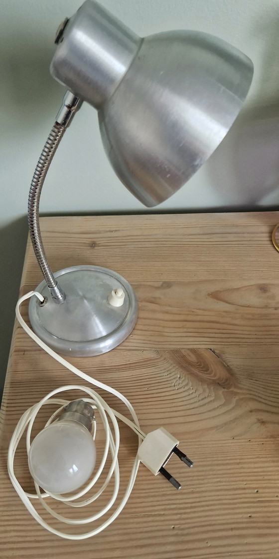 Image 1 of Industrial-style casserole-style lamp - Brushed aluminum - 1960s