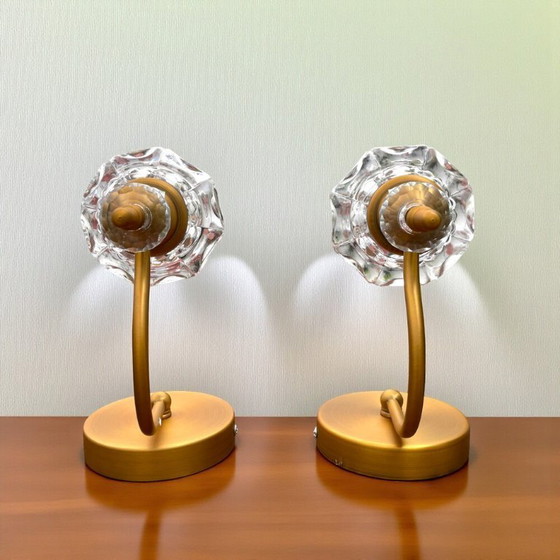 Image 1 of Applique da parete in oro e vetro per camera da letto, set di 2 NUOVE