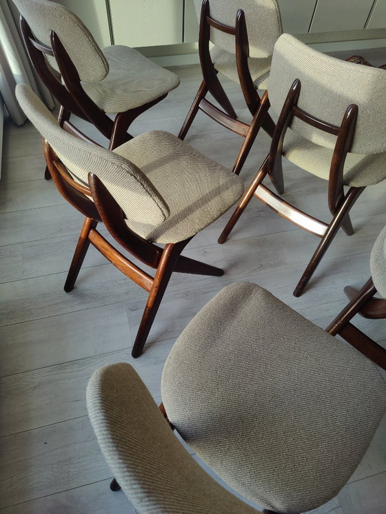 Image 1 of Suite de 6 chaises ciseaux par Louis van Teeffelen pour Wébé