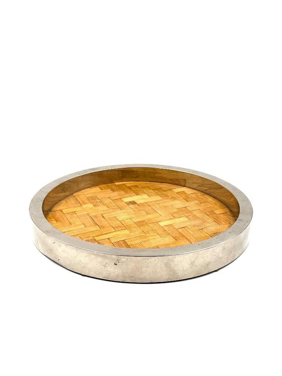 Image 1 of Hollywood regency bamboo and brass tray, Italy 1970s
