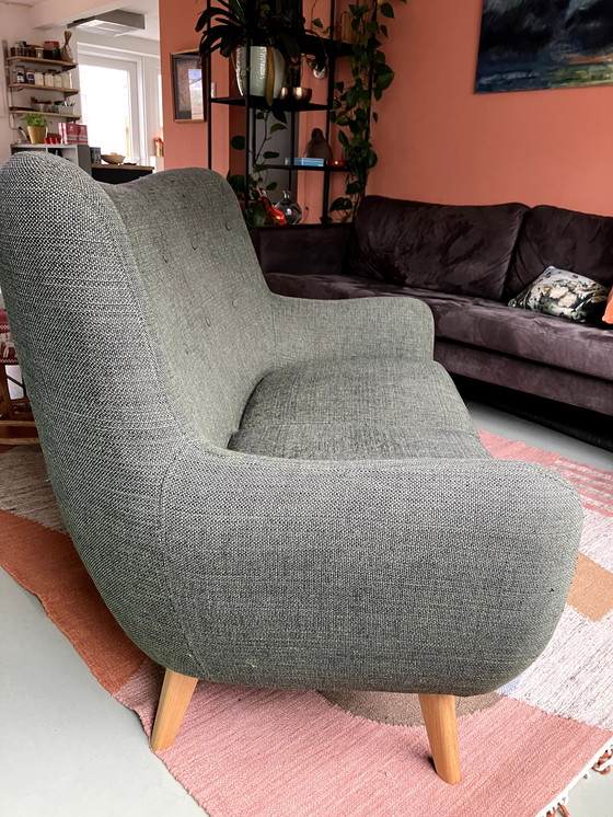 Image 1 of Ochre And Red Green 2-Seater Sofa