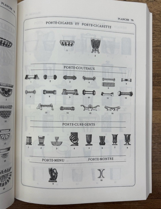 Image 1 of Porte-couteaux en cristal de Val Saint Lambert – Ensemble de 7 – Répertoriés dans le catalogue de 1913