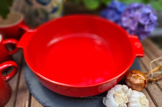 Image 1 of 1x Peugeot Appolia Piatto da forno rotondo 27 cm - Rosso - Ceramica