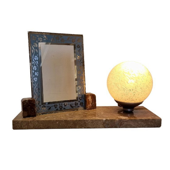Image 1 of Art Deco lamp with photo frame