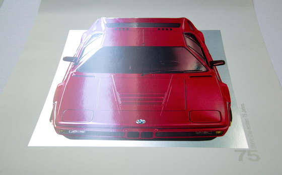 Image 1 of Original Vintage BMW M1 Serigraphy / 75 Years BMW / 1991 / 59.5 x 42cm / Very Rare / No Reprint