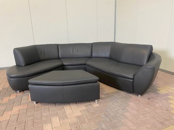 Image 1 of Hummel Design hoekbank van grijs leer