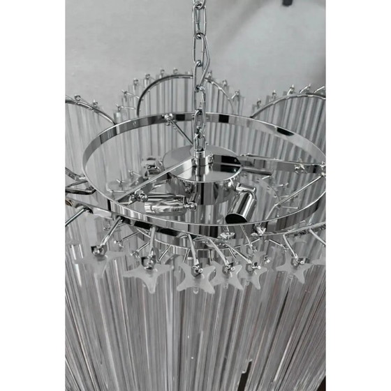 Image 1 of Eleganter Sputnik-Kronleuchter aus Muranoglas im Mid-Century-Stil – inspiriert vom Art déco, Quadriedro-Spirale