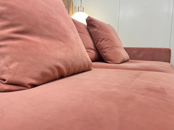 Image 1 of Flexform Groundpiece 4-piece with Bookcase – Pink Velvet