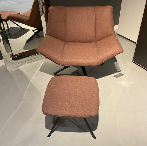 Topform Vinci swivel armchair with ottoman