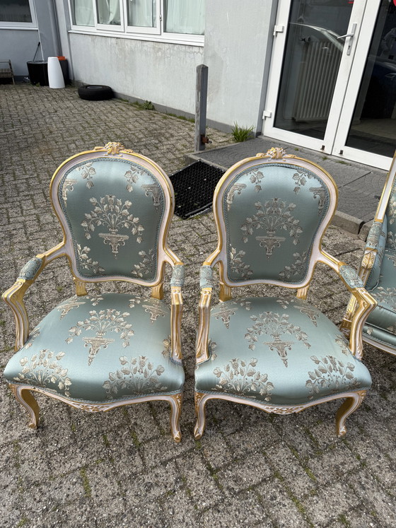 Image 1 of Conjunto barroco Luis XV de sillas/sillones y sofá.