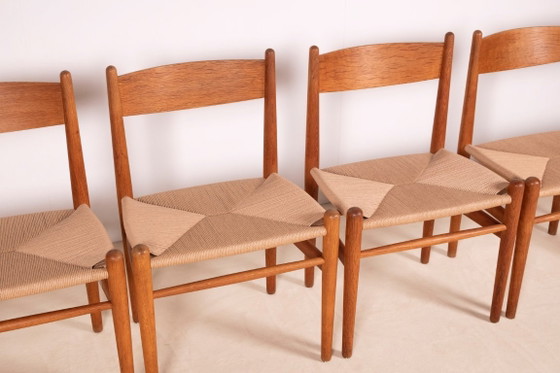 Image 1 of 6 chaises de salle à manger Hans J. Wegner CH36 en chêne, Danemark des années 1970