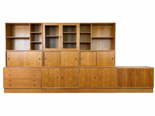 1960s/70s Teak Shelving System Wall Unit Bookshelf From HG Furniture Denmark – boekenkasten, Wood