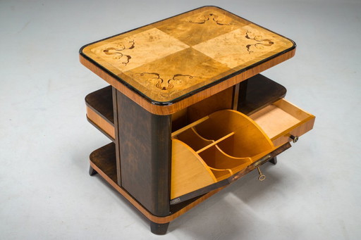 Art Deco Bar Cabinet with Inlays, 1930s