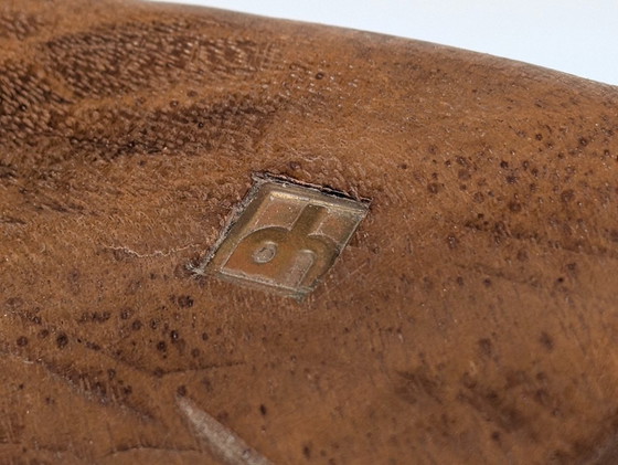 Image 1 of Sculpture en bronze et bois de David Marshall, coupe à fruits, style brutaliste organique, années 1980