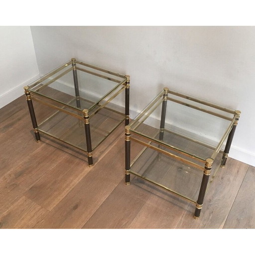 Paire de tables d'appoint en laiton, 1970