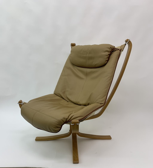 Falcon Leather Lounge Chair By Sigurd Ressel For Vatne Møbler, 1970S