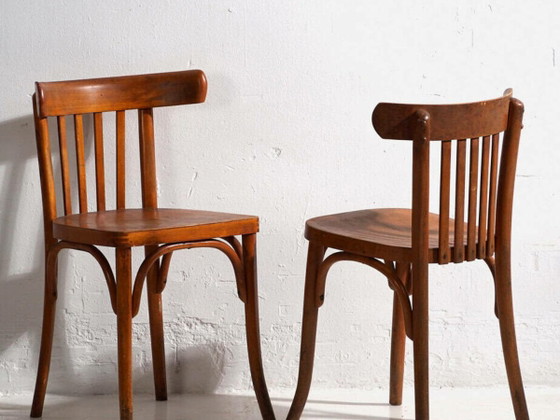 Antique Thonet bistro chairs (c.1900). Set of 2 pieces #14 – Dining chairs (photo 2 of 25)