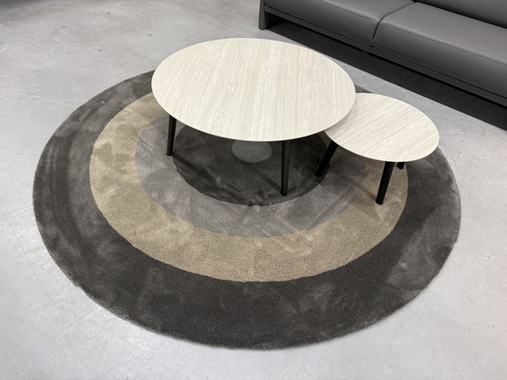 Image 1 of Leolux Rolan Coffee Table Set Ceramic Strata Argentum